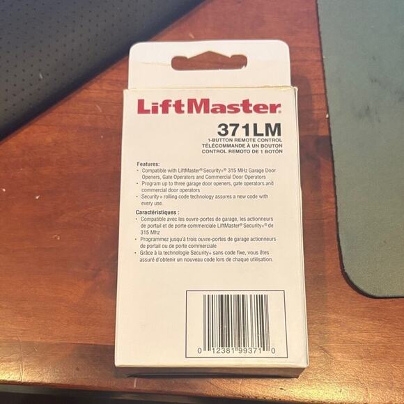 LiftMaster 371LM Garage Door Opener Remote Control – Brand New Sealed – 315MHz - Picture 3 of 5